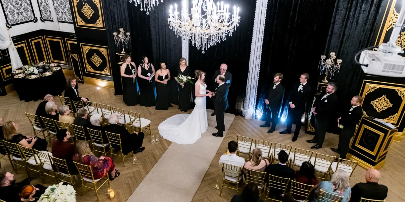 Wedding ceremony at Belle Vie Ingersoll