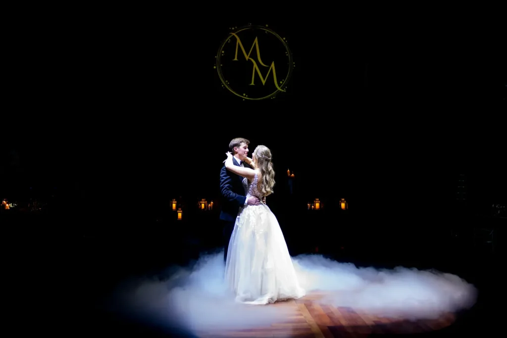 Matt and Amanda first dance under spotlight at Eglinton Grand Toronto