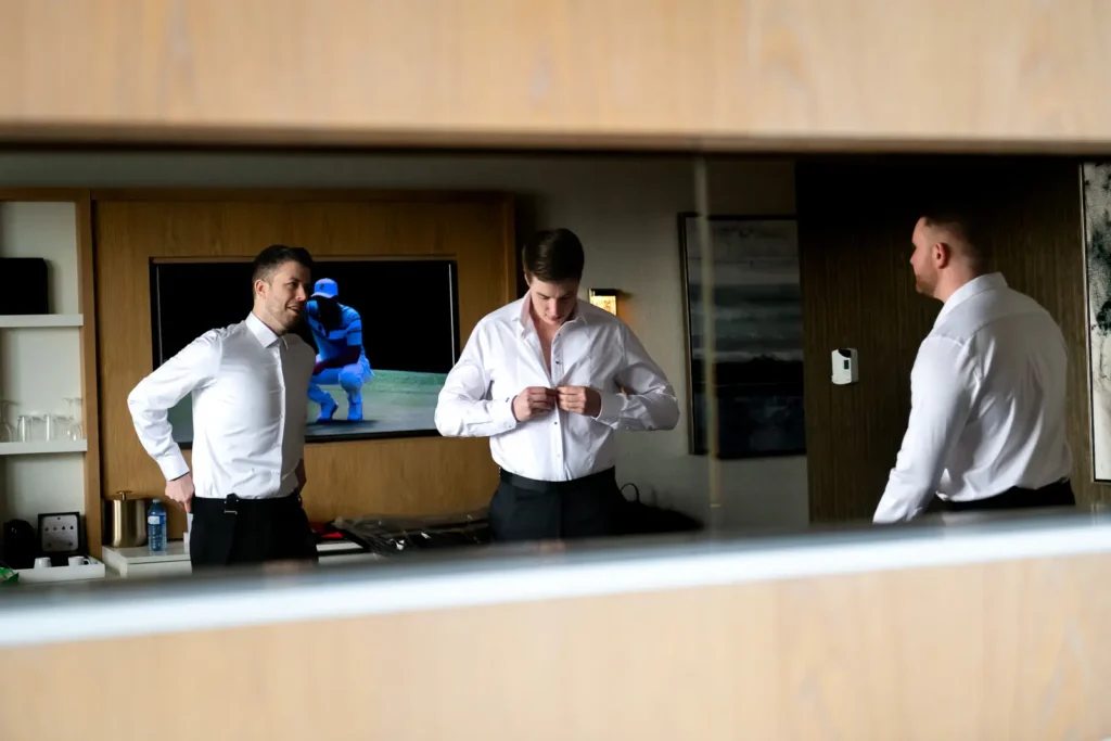 Matt and groomsmen getting ready at Royal Sonesta Toronto Yorkville