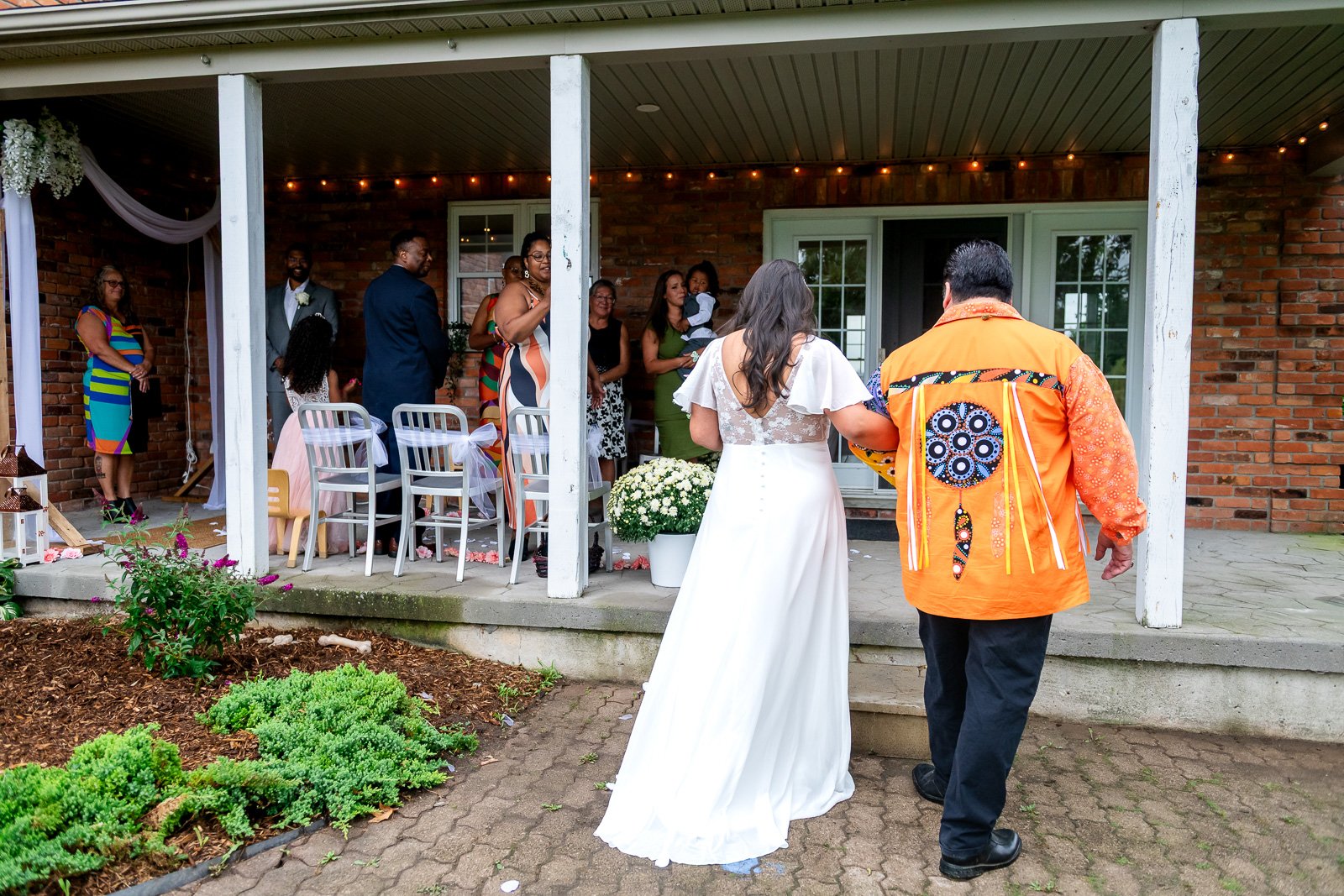 a couple get married in their backyard in simcoe