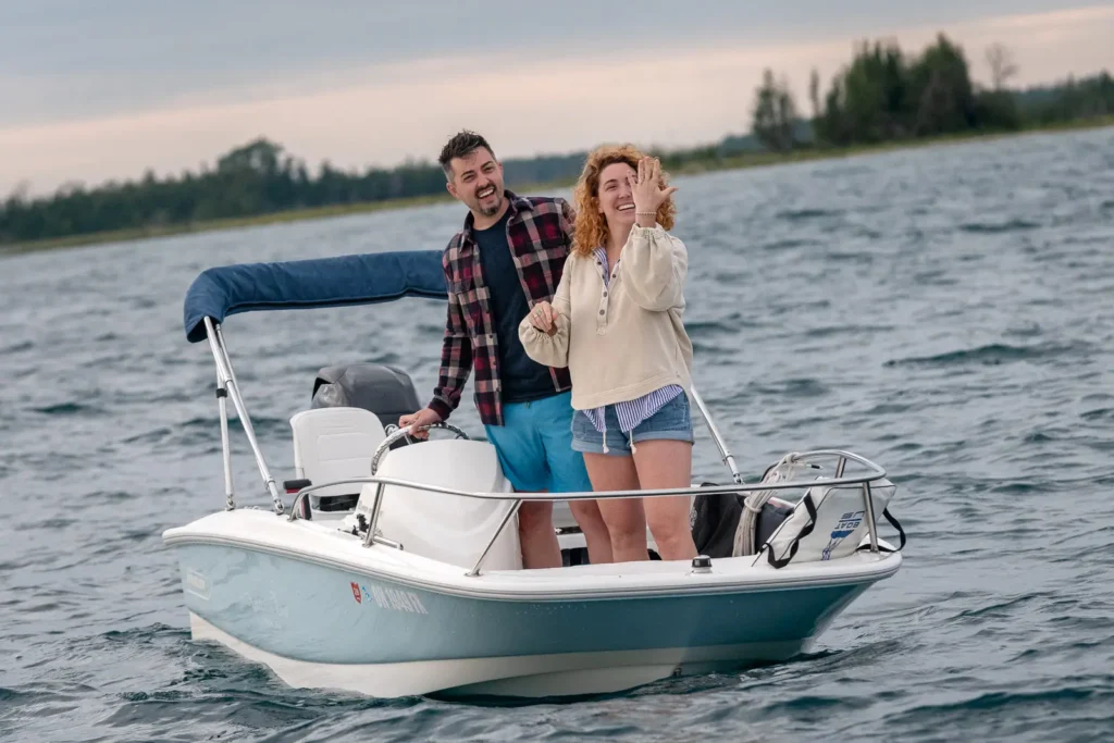lake huron ontario josh kelsey surprise proposal 22 - A Boat Proposal on Lake Huron Near Wiarton | Josh & Kelsey's Surprise Engagement - Hamilton Wedding Photographer